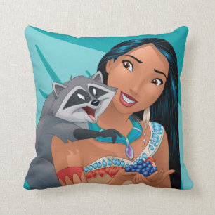 Pocahontas and Meeko Throw Pillow
