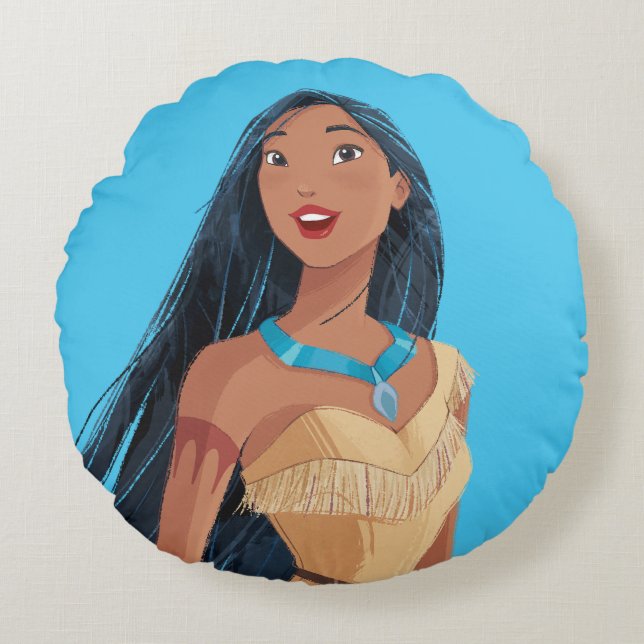 Pocahontas Spirit of the Wind Round Pillow (Front)