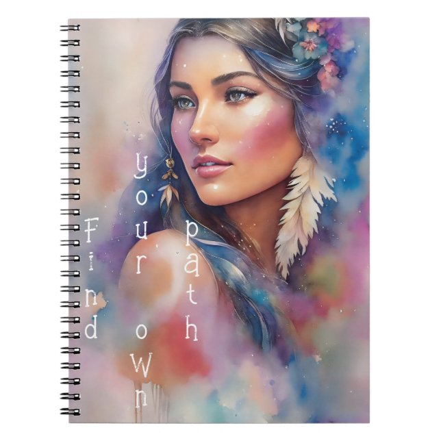 Pocahontas Watercolor Portrait Notebook (Front)