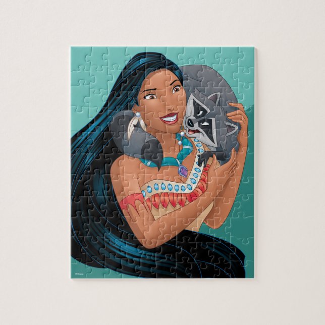 Pocahontas With Meeko on her Shoulders Jigsaw Puzzle (Vertical)