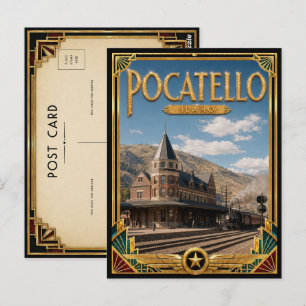 Pocatello Idaho Vintage Art Deco Golden Age Postcard