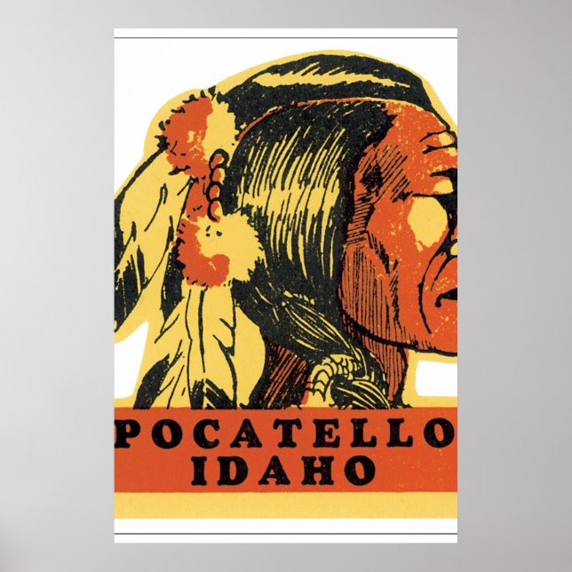 Pocatello Idaho Vintage Travel Poster Artwork (Front)