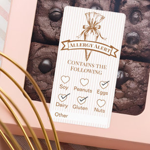 Poche à douille de pâtisserie Alerte d'allergie Bo