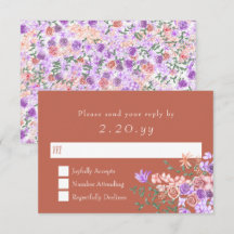 Poche, Argile, Lilac Rose Bouquet Mariage Carte RS