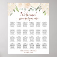 Poche Boho Roses 24 Tableau Mariage Siège