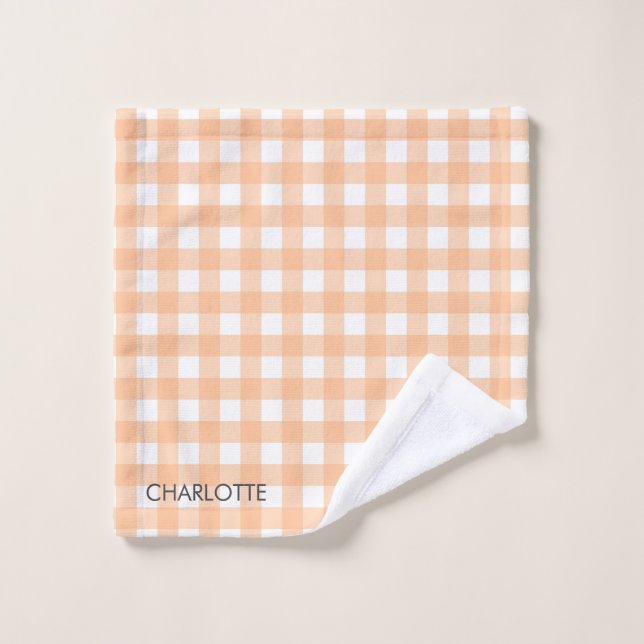 Poche de chalet personnalisée En vichy Plaid (Gant de toilette)