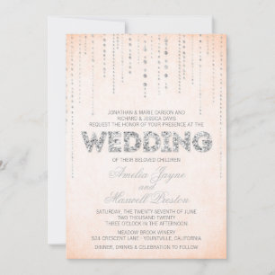 Poche et Parties scintillant argent Faire-part de 