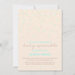 Poche moderne & Bleu Bébé Saupoudrer Invitation