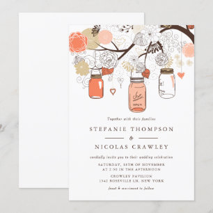 Poche & Or Mason Jars Printemps Mariage Invitation