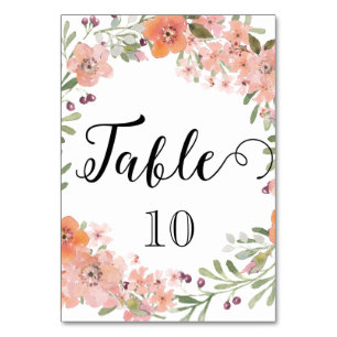 Poche romantique Florale Numéro de table