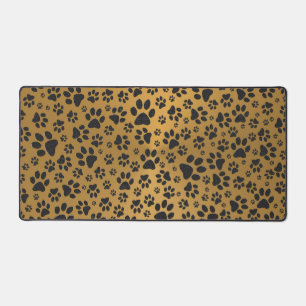 Poches de chien noir et blanc Pointe Polka en or m