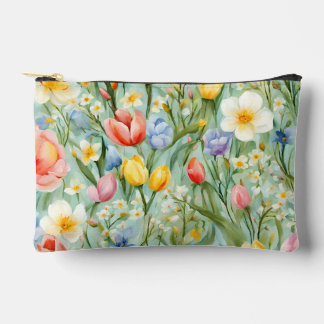 Pochette À Accessoires С champ floral coloré de printemps. Peinture