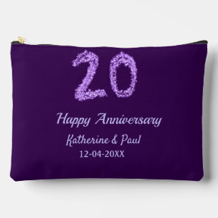 Pochette À Accessoires 20e heureux anniversaire ajouter nom du couple dat