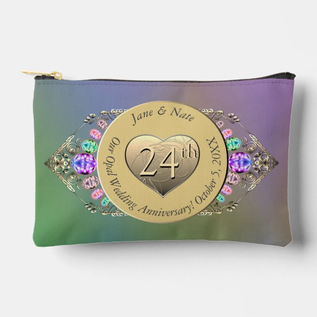 Pochette À Accessoires 24e Mariage Opal Anniversaire Accessoire Pouch (Recto)