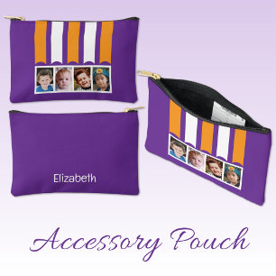 Pochette À Accessoires 4 photo ajouter nom blanc violet orange