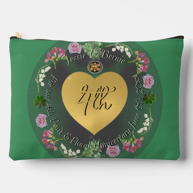Pochette À Accessoires 4e anniversaire du Mariage fruité et floral (Recto)