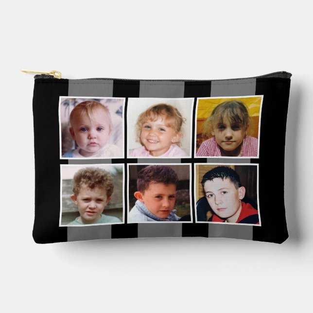 Pochette À Accessoires 6 photo collage black grey (Recto)