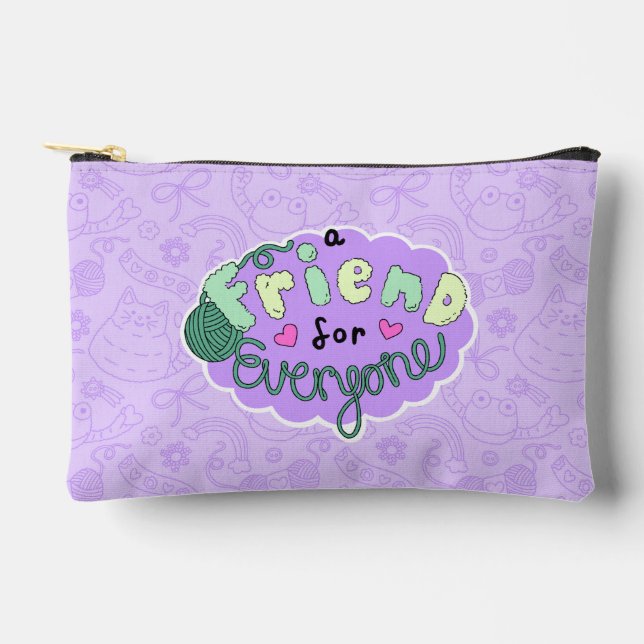 Pochette À Accessoires "A Friend for Everyone" Lavender Logo (Recto)