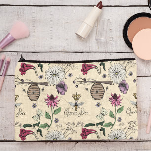Pochette À Accessoires Abeille jaune et couronne or