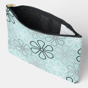 Pochette À Accessoires Abstrait Big Flower Outlines BWG+Duck Egg Blue
