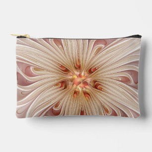 Pochette À Accessoires Abstrait Moderne Peach Pastel Flower Fractal Art