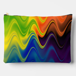 Pochette À Accessoires Abstrait Multicolore Ondulé Grand