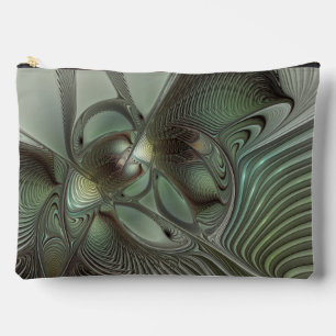 Pochette À Accessoires Abstrait Olive Sage Green Grey Fractal Art Imagina