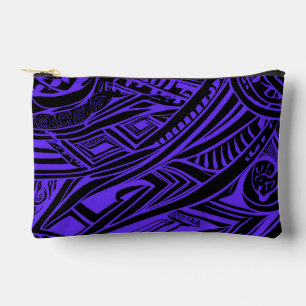 Pochette À Accessoires Abstrait Tribal Noir Et Violet