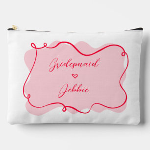 Pochette À Accessoires Accès maquillage rétro rose et ondulé