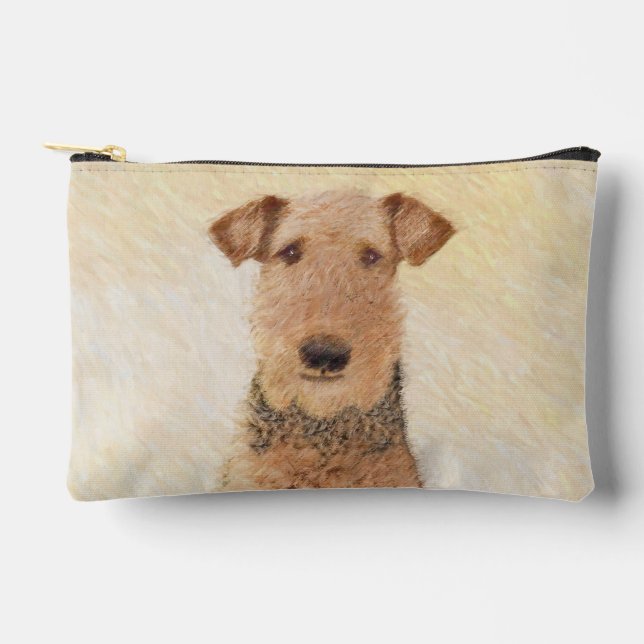 Pochette À Accessoires Airedale Terrier Peinture mignonne Chien original  (Recto)