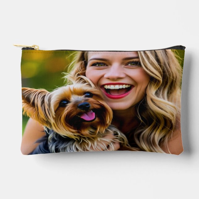 Pochette À Accessoires Ajouter une photo de Yorkshire Terrier Personnalis (Recto)