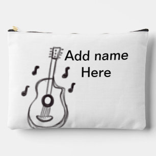 Pochette À Accessoires Ajouter votre nom texte brun acoustique guitare éd