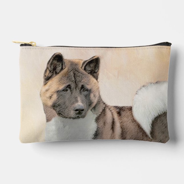 Pochette À Accessoires Akita American Japanese Inu Sable Peinture Chien A (Recto)