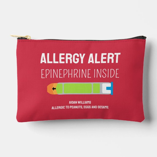 Pochette À Accessoires Alerte allergique Épinephrine Médicaments Enfants (Recto)