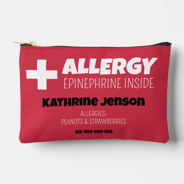 Pochette À Accessoires Alerte d'allergie Epinephrine à l'intérieur d'une  (Recto)