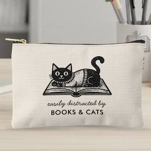 Pochette À Accessoires Amateur de livres Chat noir Citation drôle