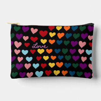 Pochette À Accessoires Amour avec arc-en-ciel de cœurs