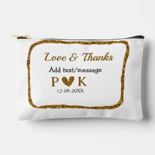 Pochette À Accessoires Amour et remerciements ajoutent le nom du couple n