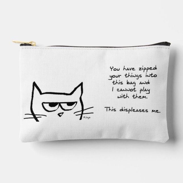 Pochette À Accessoires Angry Cat n'aime pas votre Clutch Zip (Recto)