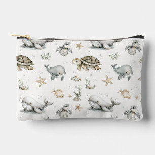 Pochette À Accessoires Animaux Bébés Océan Aquarelle Mignons 