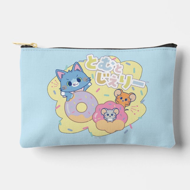 Pochette À Accessoires Anime Donut délice avec Tom, Jerry et Tuffy (Recto)