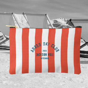 Pochette À Accessoires Apres Ski Club Red Stripe Lieu personnalisé Ski