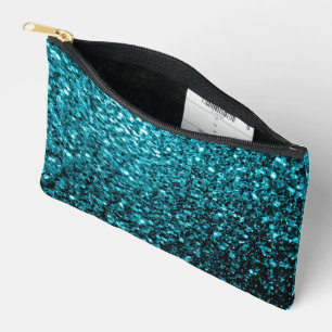 Pochette À Accessoires Aqua bleu imitation parties scintillant scintille