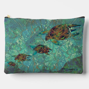 Pochette À Accessoires Aqua Mosaic Lg Zip_Bag Turtles Indigénérosité