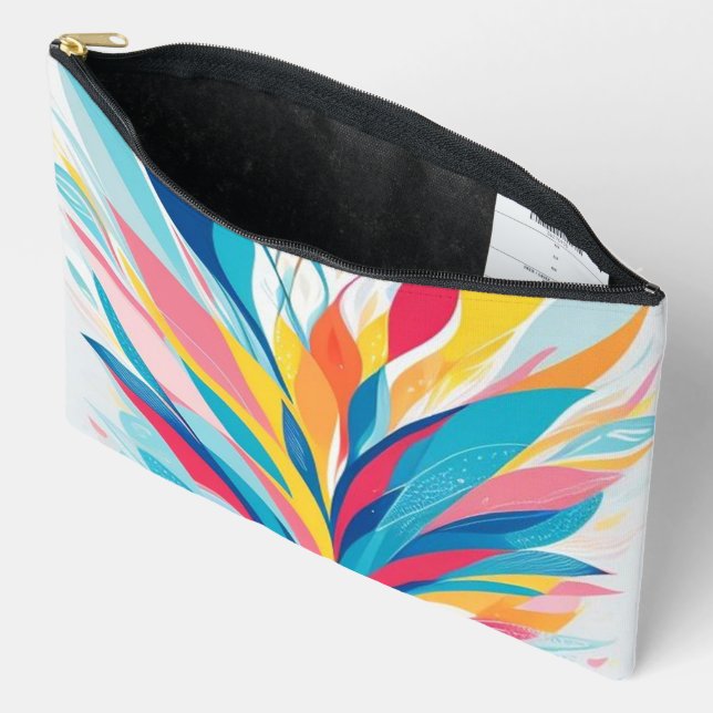 Pochette À Accessoires Aquarelle Abstraite (Ouvrir)