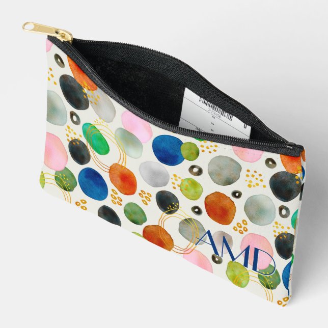 Pochette À Accessoires Aquarelle Abstraite Parties scintillant or Art + M (Ouvrir)