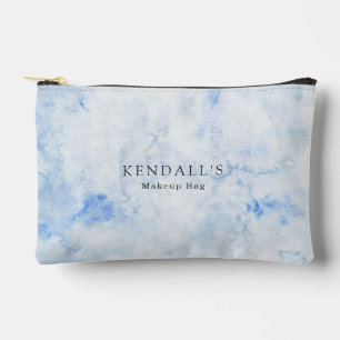 Pochette À Accessoires Aquarelle Bleue Élégante