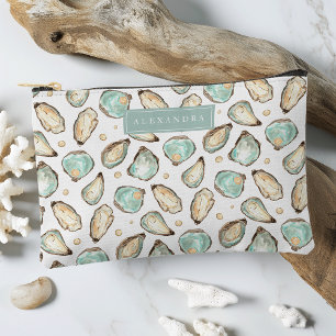 Pochette À Accessoires Aquarelle côtière huître & perle Personnalisé