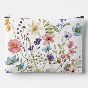 Pochette À Accessoires Aquarelle Fleur Romantique 