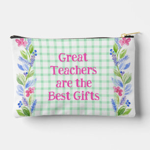Pochette À Accessoires Aquarelle Floral Check Enseignants sont le meilleu